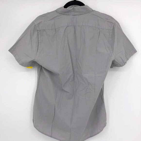 Express Gray Short Sleeve Button-Up Shirt | Casual & Classic - Picture 2 of 6